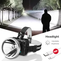 Outtobe Rechargeable LED Headlight IPX4 Waterproof Adjustable Light Headlamp Flashlight Camping Fishing Outdoor Hiking Headlamp Head Lamp Head Light with USB Charging Cable for Running, Fishing, Wild 