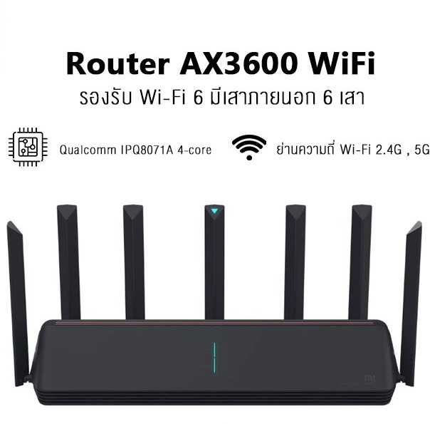 โปรโมชั่น AIoT AX3600 Router WiFi6 / IoT เราเตอร์รับสัญญาณ Wi-Fi เชื่อมต่อแอพ Mi WiFi 5.0 เราเตอร์ เราเตอร์ wifi