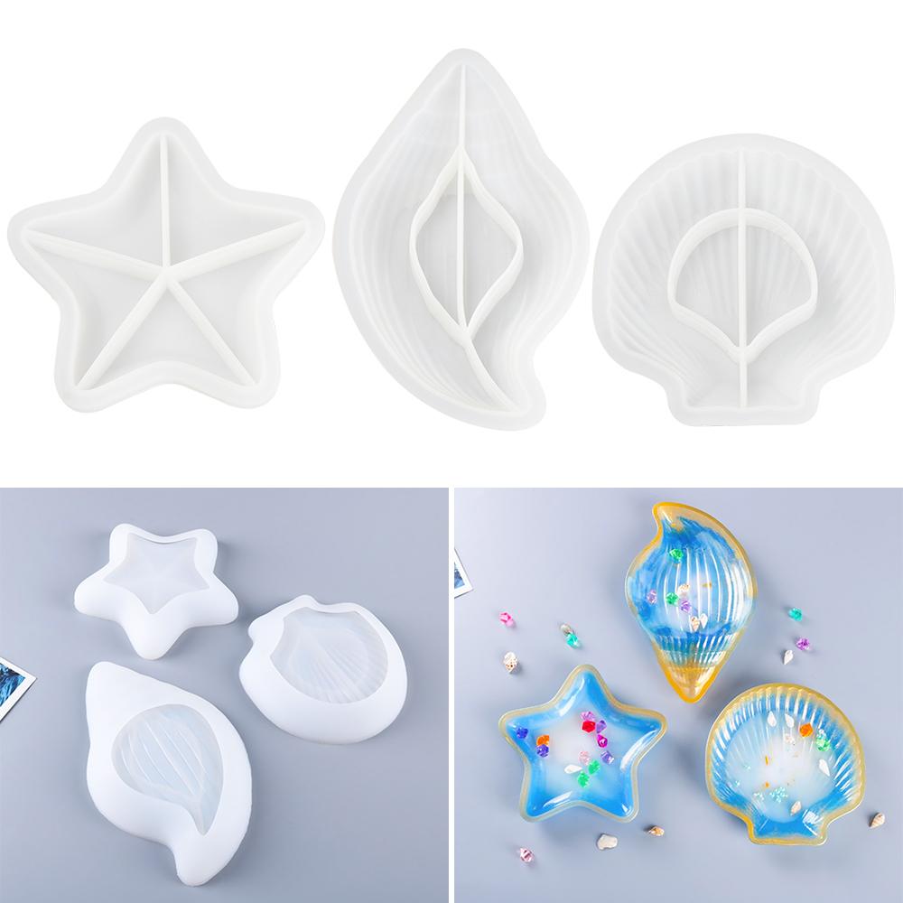 NARGANG89 Gift Jewelry Case DIY Making Props Resin Epoxy Starfish Conch Molds Storage Box Molds Shell Silicone Mould Crystal Glue