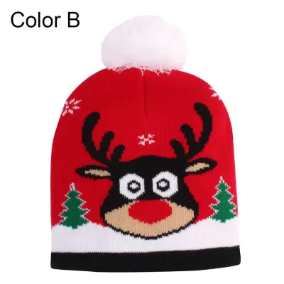 DOYOURS Xmas Knitted Caps Gift Boys and Girls Kids Knit Beanies Christmas Hat Children Warm Hat Winter Snow Hat (4)