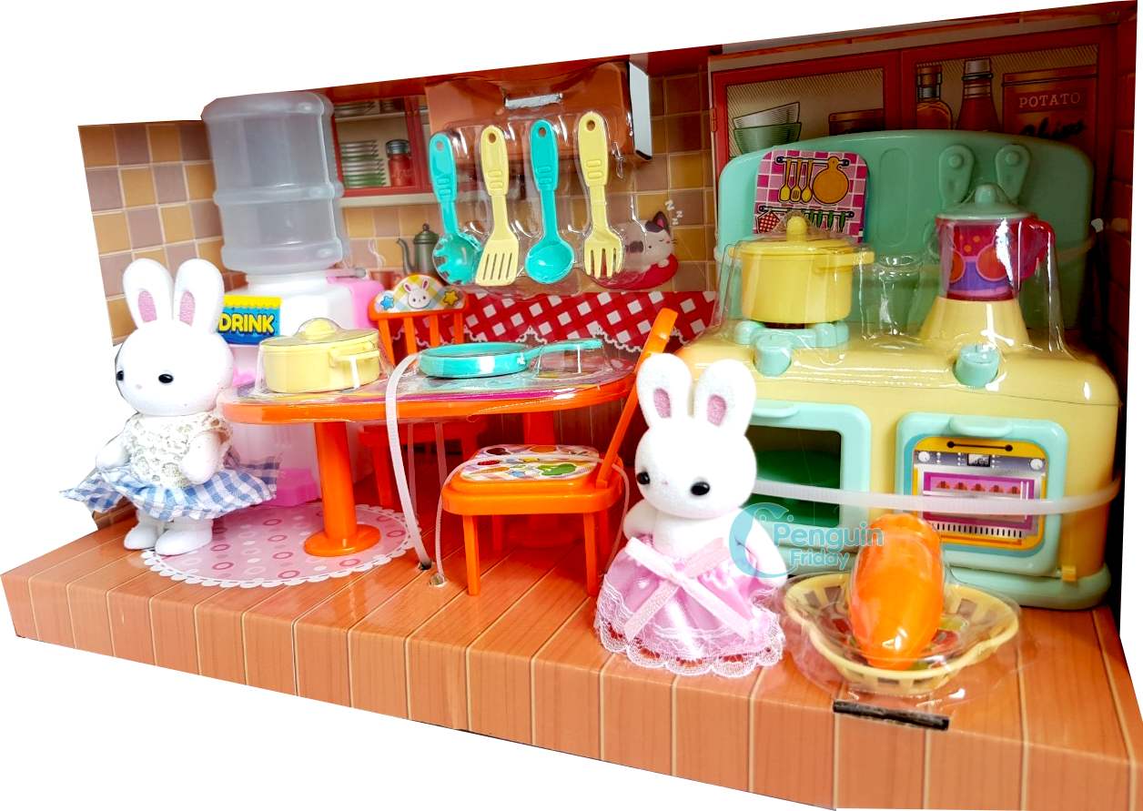 บ้านตุ๊กตากระต่ายน้อย บ้านกระต่ายซิลวาเนียน Rabbit House Play Set ของเล่นเด็กบ้านตุ๊กตากระต่ายน้อย บ้านตุ๊กตาหมีน้อย