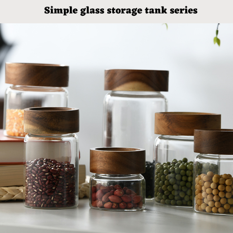 Tarro de cristal con tapa de madera hermético para alimentos_voghion.com
