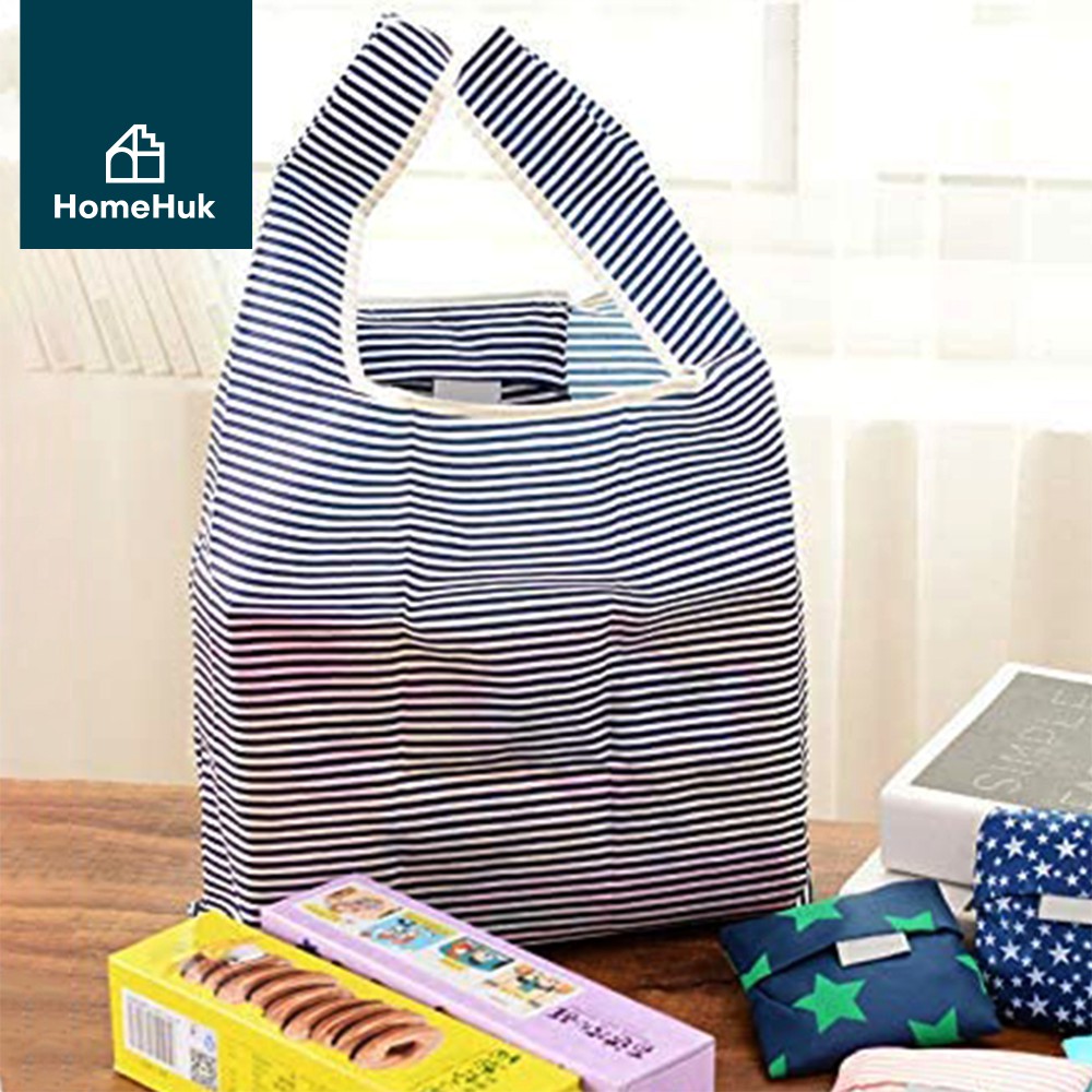 HomeHuk กระเป๋าช้อปปิ้งพับได้ 33x55 cm 210D Oxford กระเป๋าผ้าพับได้ ถุงผ้าพับได้ กระเป๋าผ้า ถุงผ้า ถุงผ้าแฟชั่น โฮมฮัก