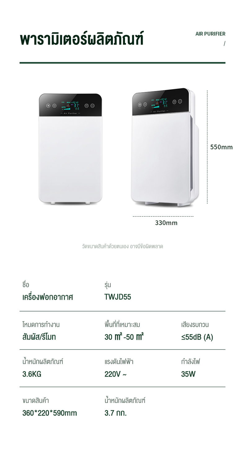 รูปภาพของ Thai Electric เครื่องฟอกอากาศฟังก์ชั่นภาษาไทย Air Per เครื่องฟอกอากาศ เหมาะสำหรับพื้นที่ 30-50 ตร.ม. เครื่องกรองอากาศ กรองPM2.5 ฆ่าเชื้อแบคทีเรีย อย่างมีประสิทธิภาพ/ไร้ฝุ่น/ควันบุหรี่/สารก่อภูมิแพ้
