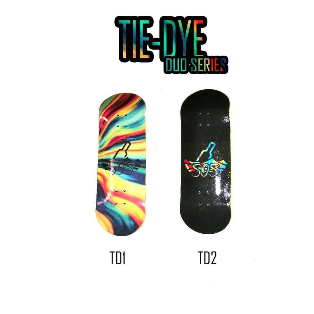 โปรโมชั่น  SOS Fingerboard "TIE-DYE Duo Series" ราคาถูก สเก็ตบอร์ด สเก็ตบอร์ดมืออาชีพ สเก็ตบอร์ดแฟชั่น Skateboard สเก็ตบอร์ดมือใหม่  ดับเบิ้ลร็อกเกอร์