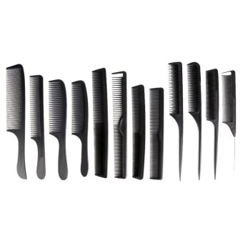 12PCS Combs Hairdressing Styling Hair Cutting Barber Stylist Tools Set(Black) - intl 12PCS Combs Hairdressing Styling Hair Cutting Barber Stylist Tools Set(Black) - intl
