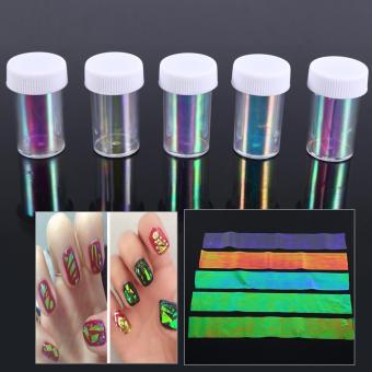 5 Bottles Foil Glass Nail Art Stickers Manicure DIY Decoration -intl 5 Bottles Foil Glass Nail Art Stickers Manicure DIY Decoration -intl