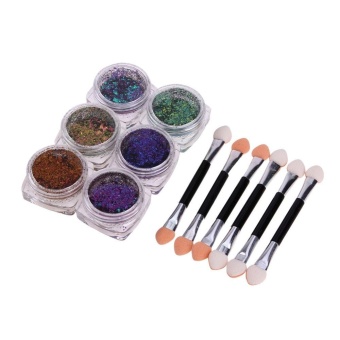 6 Colorful Powder Nail Glitter Polish Mirror Powder (Multicolor) -intl 6 Colorful Powder Nail Glitter Polish Mirror Powder (Multicolor) -intl