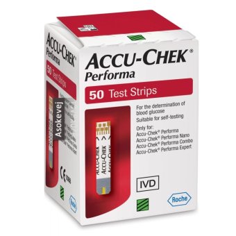 แผ่นวัดน้ำตาล Accu-Chek Performa 50 ชิ้น (1กล่อง)