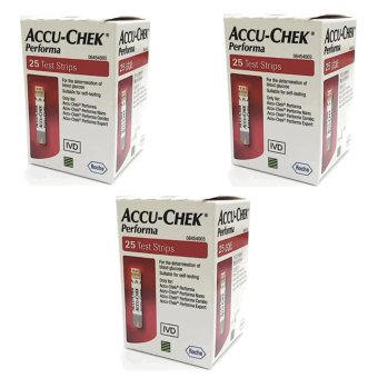 Accu-Chek Performa Test Strip แอคคูเช็ค แผ่นตรวจน้ำตาล 3 กล่อง (25 ชิ้น/กล่อง)