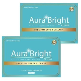 Aura Bright Premium Super Vilamin Allina สุดยอดวิตามินผิวขาวใส ลดสิว ลดริ้วรอย  2 กล่อง 30 แคปซูล 