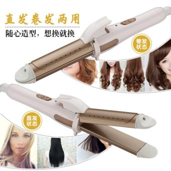 2560 Double Functions Hair Straightener and Large Small Wave Curler Roller Waver Curler Hair - intl