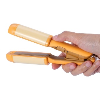 ราคา Dual Use Portable Electric Hair Straightener Hair Curler Styling Tool (Orange) - intl