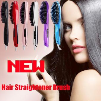 2560 Hight Quality Store New Automatic Electric Hair Straightener Purple Comb LCD Iron Brush Hair Massager Purple-Black_EU Plug