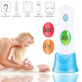 MOMMA 4 in 1 เทอร์โมมิเตอร์ ปรอทวัดไข้ เด็ก ผู้ใหญ่ สารพัดประโยชน์ (4 in 1 Digital Thermometer Ear   Forehead   Room   Clock)