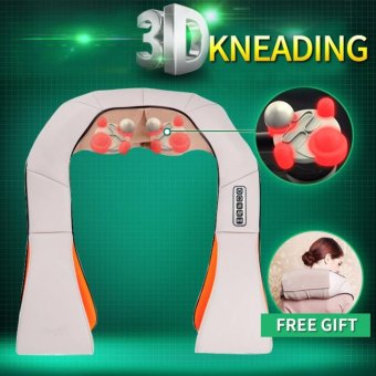 ราคา Multifunction U Shape Electrical Shiatsu Back Neck Shoulder Massager Body Infrared Kneading Massager Home Office Massagem