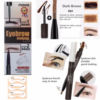 Novo 2step Eyebrow Makeup โนโว คิ้วสวยปังด้วย 2ขั้นตอนมาพร้อมเจลลอกคิ้วและ ดินสอเขียนคิ้วในแท่งเดียวแถมฟรีบล๊อกคิ้ว 3 แบบในกล่อง มูลค่า 30 บาท สี 01 - สีน้ำตาลเข้ม (1กล่อง) Novo 2step Eyebrow Makeup โนโว คิ้วสวยปังด้วย 2ขั้นตอนมาพร้อมเจลลอกคิ้วและ ดินสอเขียนคิ้วในแท่งเดียวแถมฟรีบล๊อกคิ้ว 3 แบบในกล่อง มูลค่า 30 บาท สี 01 - สีน้ำตาลเข้ม (1กล่อง)
