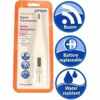 Omron Digital Thermometer MC 246 ดิจิทัล เทอร์โมมิเตอร์ กันน้ำ คุณภาพสูง สีขาว x 1 อัน