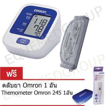 OMRON  เครื่องวัดความดัน รุ่น HEM-8712 (Omron Ditital Thermomrter mc-245 1 อัน) แถมฟรี ตลับยา Omron 1 อัน