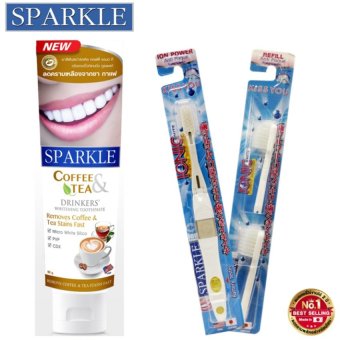 สนใจซื้อ Sparkle Gift Set ชุดของขวัญสปาร์คเคิล (ยาสีฟันสูตร Coffee&Tea 90 กรัม & แปรงสีฟัน Ionic พร้อมหัวแปรง รีฟิว) (สีขาว) รีวิว Sparkle Gift Set ชุดของขวัญสปาร์คเคิล (ยาสีฟันสูตร Coffee&Tea 90 กรัม & แปรงสีฟัน Ionic พร้อมหัวแปรง รีฟิว) (สีขาว)
