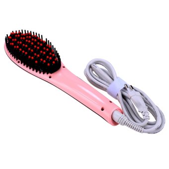 ประเทศไทย Sunwonder ACEVIVI Pink Digital Electric Hair Straightener Comb Heating Detangling Hair Brush Pink(UK)