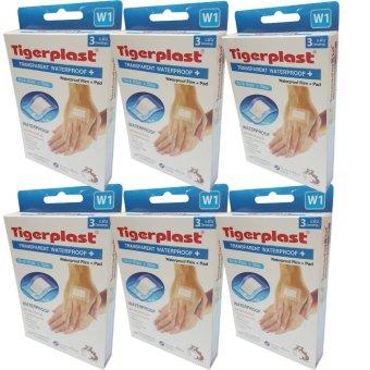 ราคา Tigerplast transparent Waterproof+ พลาสเตอร์ใสกันน้ำ ขนาด60มม.x70มม.รุ่นW1(6 กล่อง) 1กล่องมี3แผ่น