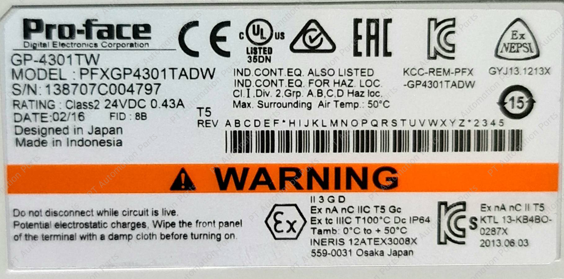 New Pro-face PFXGP4301TADW GP-4301TW Touch Screen HMI New Pro-face PFXGP4301TADW GP-4301TW Touch Screen HMI