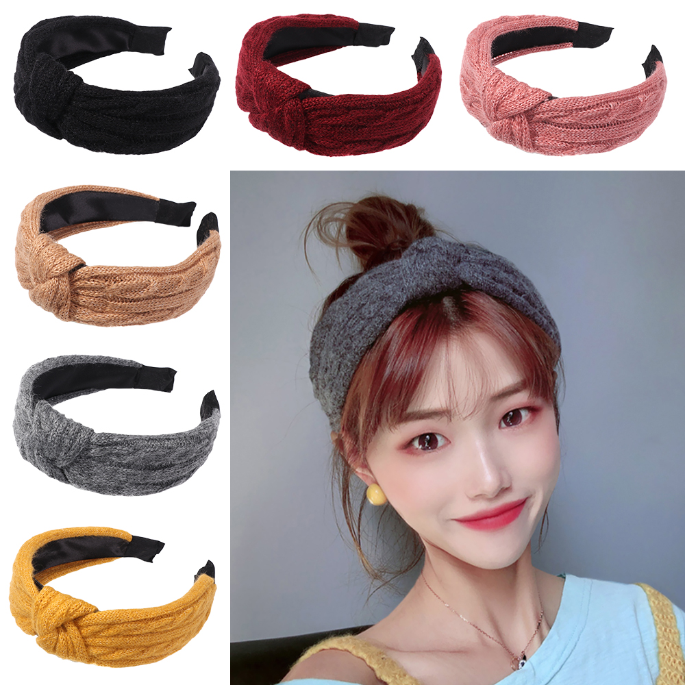 F8C503Y Fashion Knitted Cross Knotted Girls Headband Hair Bands Hair Hoop Headwear