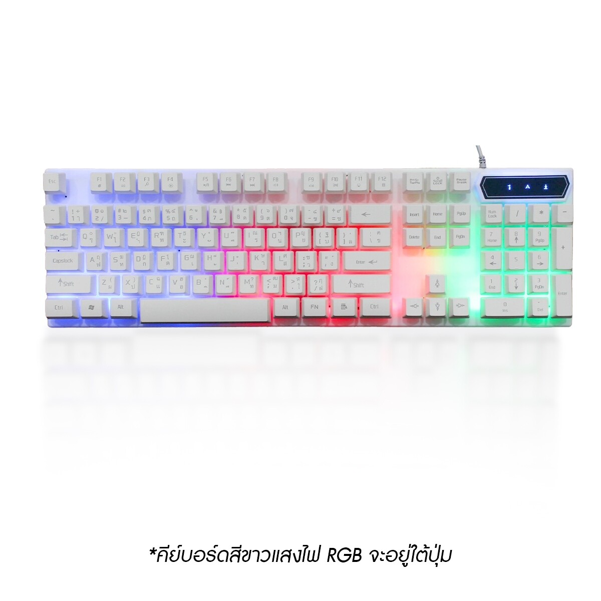 YINDIAO คีบอดเกมมิ่ง คีย์บอร์ด แป้นพิมพ์ LED คีบอร์ดเกมมิ่ง ภาษาไทย USB Keyboard ไฟรุ้ง7สี