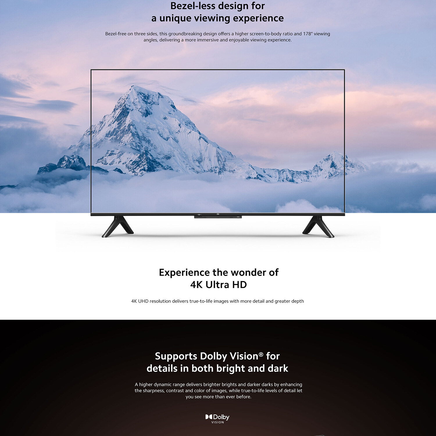 รูปภาพเพิ่มเติมของ [ผ่อน 0%] Mi TV 43 นิ้ว Android TV ทีวี จอ 4K UHD สมาร์ททีวี รองรับ Yo / Netflix ประกันศูนย์ไทย Smart TV