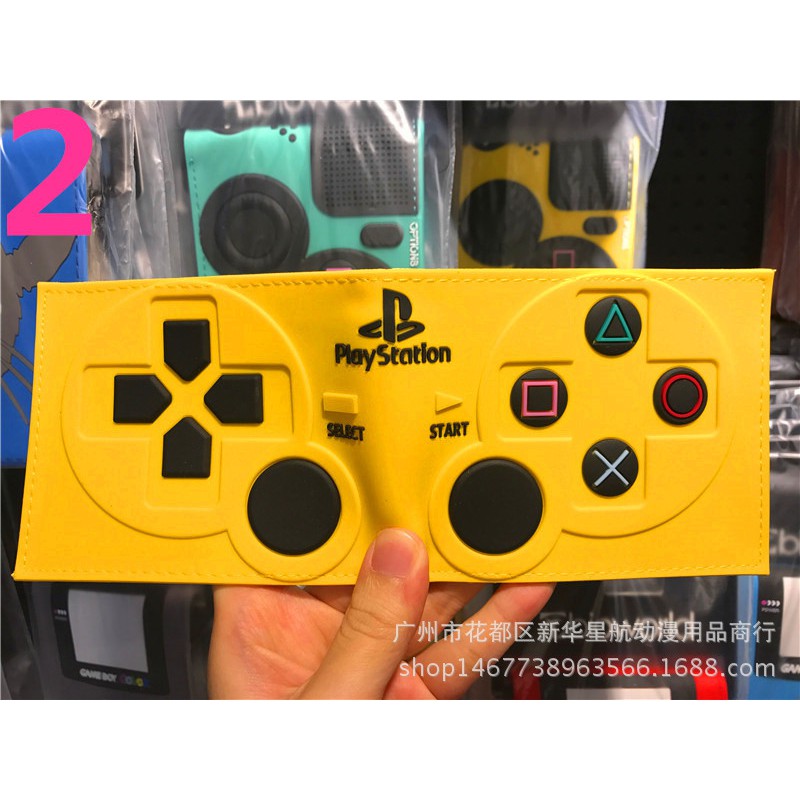 YICO PlayStation 4 Gamepad Control Button กระเป๋าสตางค์หนัง PU ลายการ์ตูน