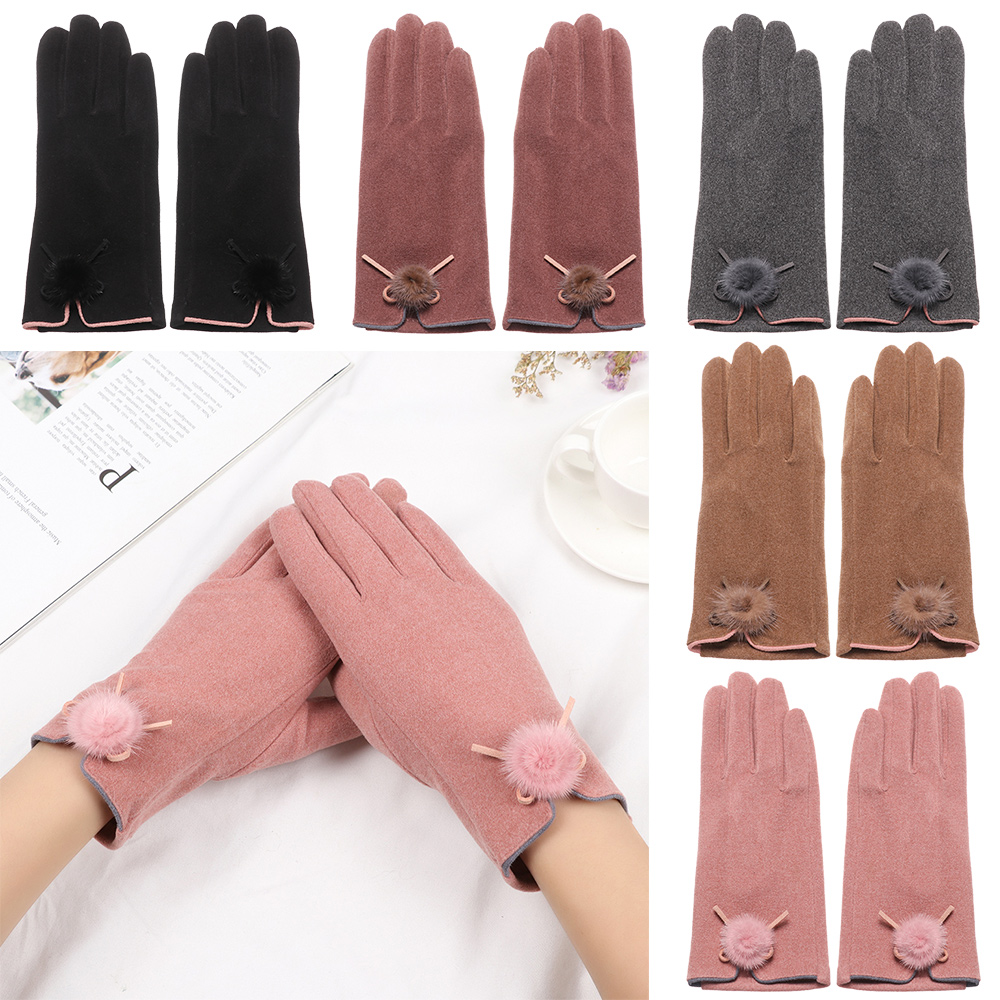 MEMGOUO หญิงขับรถกลางแจ้งกีฬาถุงมือฤดูหนาวหน้าจอสัมผัสเต็มรูปแบบ Finge Mittens ถุงมือสตรี