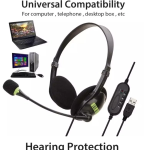 ราคา【ส่งของจากประเทศไทย】BEATY Original Over-The-Ear Headphones USB Headset With Microphone Noise Cancelling Computer PC Headset Lightweight Wired Headphones For PC/Laptop/Mac/Computer