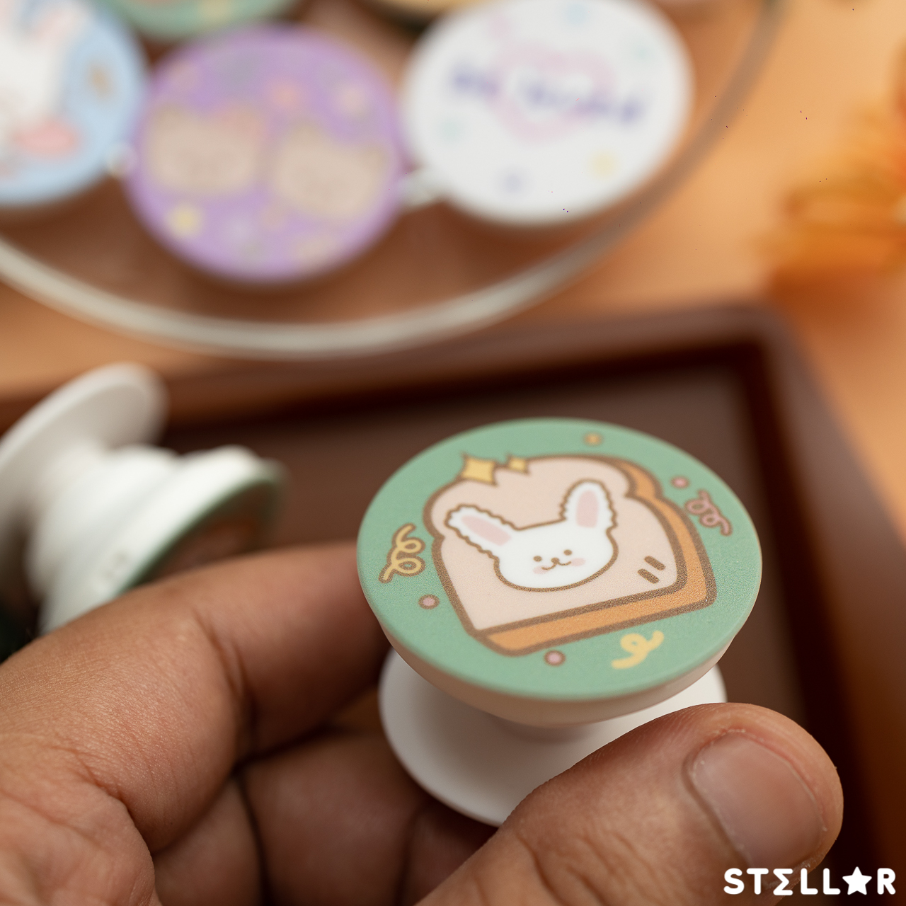 Stellar Griptok กริ๊บต๊อก ที่ตั้งมือถือ ที่จับโทรศัพท์ ที่ติดหลังมือถือ ลายแมว ลายเป็ด ลายกระต่าย ลายหมี สุดแสนน่ารัก