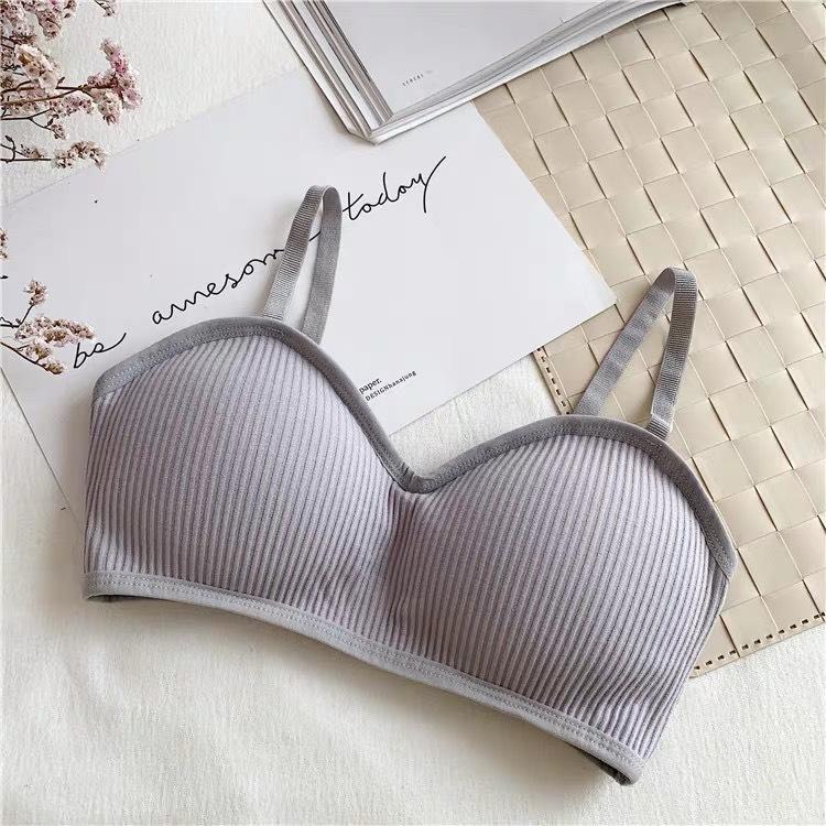 CM008 บราผ้าร่อง ไร้โครง Sport Bra  ถอดฟองน้ำได้ ผ้านิ่ม สีสันสวยงาม พร้อมส่ง ราคาโคตรถูกกกก