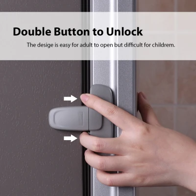 VGGE Child Kids Child Lock Protector Baby Safety Fridge Door Lock Refrigerator Catch Freezer Lock (1)