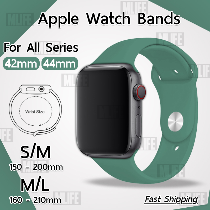 สาย ซิลิโคน สำหรับ นาฬิกา Apple Watch 42mm หรือ 44mm ซีรีย์ SE 6 5 4 3 2 1  - สายนาฬิกา Replacement Silicone Band for Apple Watch Series 1, 2, 3, 4, 5 44 mm 42 mm