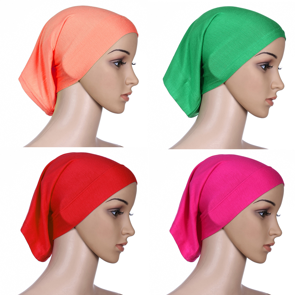 YEWR4 Bonnet ผู้หญิงยืดมะเร็ง Turban อิสลาม Cove Head Headwrap หมวกมุสลิมมุสลิมผ้าพันคอผ้าคลุมผม