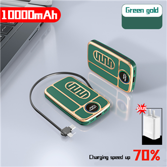 Power Bank ความจุ10000 mah มีสายในตัวใช้งานได้ทุกรุ่น เพาเวอร์แบงค์ ขนาดเล็กบางเบา พกพาสะดวก เพาเวอร์แบงค์พกขึ้นเครื่องได้