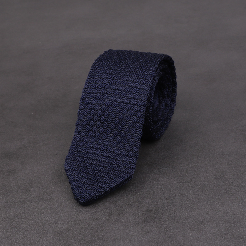 6CM New Polka Dots Knitted Necktie Solid Color Polyester Arrow Fashion Men
