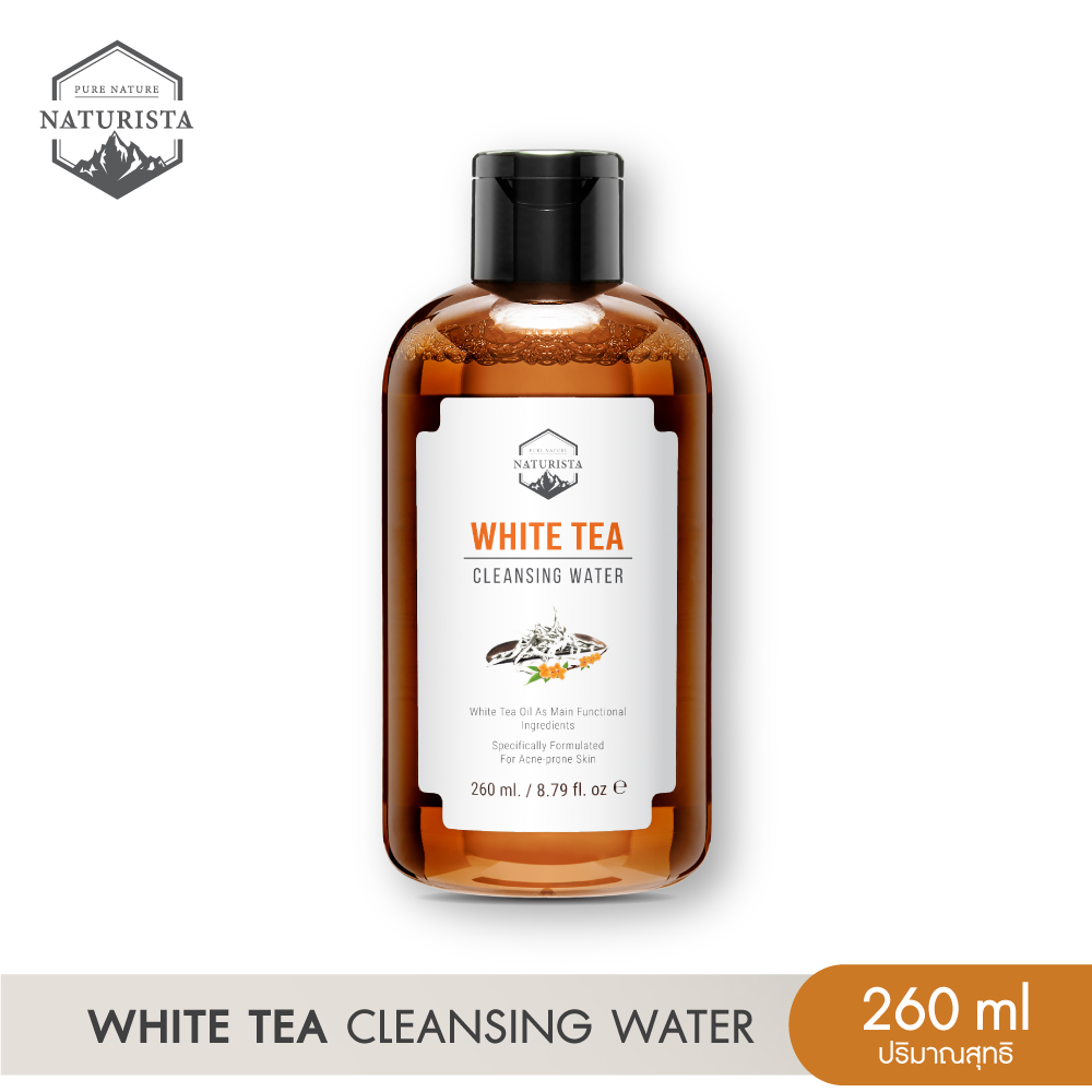 Naturista คลีนซิ่งชาขาว เช็ดเครื่องสำอางอย่างล้ำลึกด้วยเทคโนโลยี Nano Deep Clean™ White Tea Cleansing Water 260ml