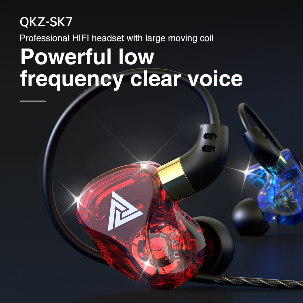รุ่นใหม่ล่าสุด QKZ หูฟัง รุ่น SK7 Earphone Earbuds Stereo With HD Mic ระดับเสียง HI-FI หูฟังสเตอริโอพร้อมไมค์ ช่องเสียบ 3.5มม