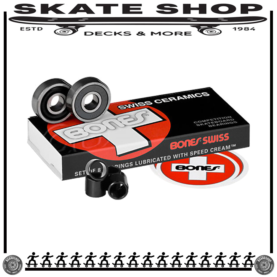 [ส่งจากไทย] Skateboard Bearing Bones bone swiss สเก็ตบอร์ด เรดโบน สีดำ สีขาว เซิร์ฟสเก็ต Surfskate skates board Skateboard ABEC Bearings Double Roller Skate Longboard Bearings skateboard bearings