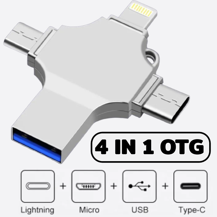 4 in 1 OTG ไดรฟ์แฟลชไดรฟ์ 1TB USB 3.0 Memory Stick Pendrive ความเร็วสูง Type-C สำหรับ Micro USB Android สำหรับ Lightning Apple Interface ราคา 331 บาท*ส่งฟรี