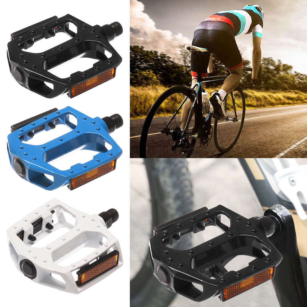 HUZUI037.. 1 Pair Wide Aluminium Alloy Sealed Bearing MTB Bicycle Pedals Flat Platform Pedaling Mountain Bike Pedals Cycling Accessories