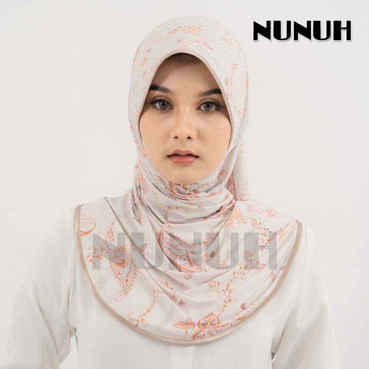 NUNUH Paisley Series (เพสเลย์ ซีรีส์) ผ้าคลุมผมฮีญาบมุสลิมแบบสำเร็จ ทรงฟองน้ำตาราง