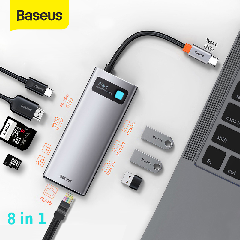 Baseus USB C HUB ประเภท C HDMI USB ที่เข้ากันได้ USB 3.0อะแดปเตอร์4 In 1 /5 In 1 /6 In 1 /8 In 1 /9 in 1 /11 in 1 ประเภท C HUB Dock สำหรับแมคบุ๊กโปรแอร์โน้ตบุ๊คยูเอสบี USB C Splitter
