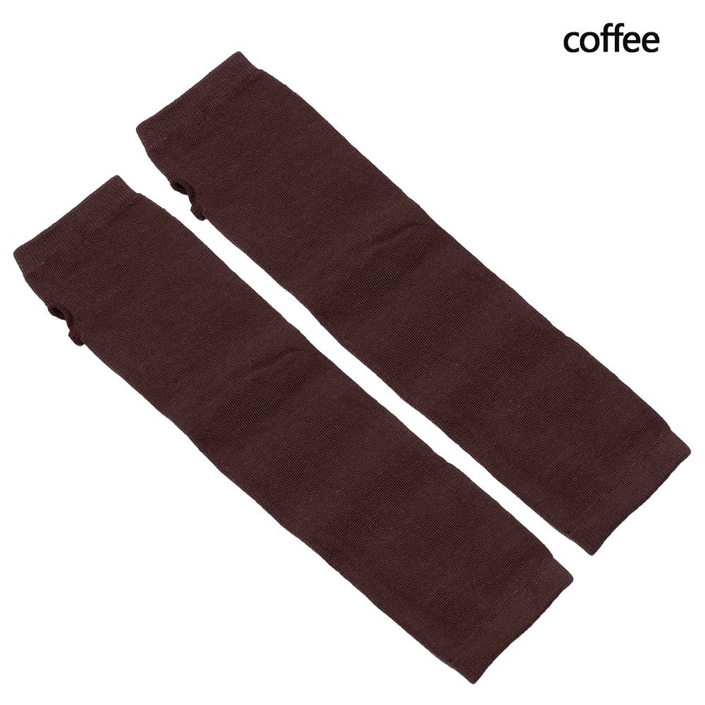 OKDEALS Women Girls Knitted Cotton Long Sleeve Handschoenen Elbow Mittens Wristband Arm Warmer Fingerless Long Gloves - 4