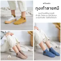 FF.fashion -ถุงเท้าลายหมี/แมว/ผลไม้ ซื้อ 10 คู่(แถมถุงหมี) ถุงเท้าข้อสั้น น่ารักๆ TT002