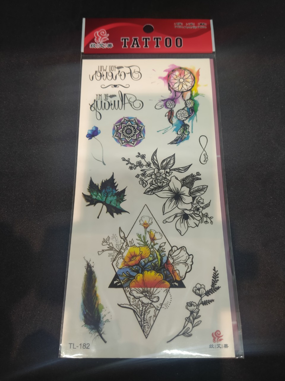 แทททู สติ๊กเกอร์ Tattoo sticker ขนาดแผ่น กว้าง 9.5 x ยาว 19 สินค้าพร้อมส่ง